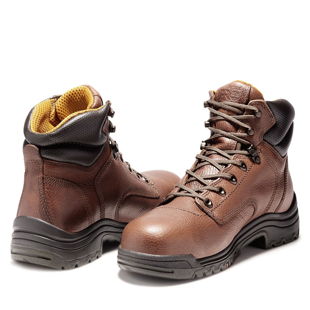 Bocanci De Muncă Timberland Barbati Maro/Negrii - Pro® Titan® 6\" Alloy Toe - Romania - AZXNUS357